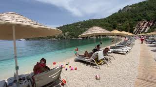 Turkey 🇹🇷 Fethiye Hillside Beach Club Fethiye  observing a walk of the main hotel beach 🏖 [upl. by Nnewg630]