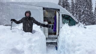 Surviving the BIGGEST BLIZZARD of the Year  Winter Van Camping in EPIC SNOWSTORM [upl. by Kauffmann]