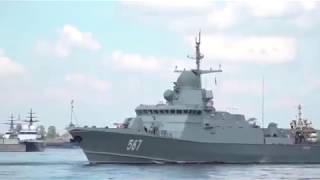 Testing of Russian Karakurt Class Missile Corvette Uragan Begins in Lake Ladoga [upl. by Enomahs]