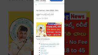 Ap Contract Jobs Notification Release jobs latestgovtjobs [upl. by Nylrehs]