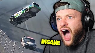 REACTING TO ABSOLUTELY INSANE NASCAR CRASHES💥 [upl. by Diane721]