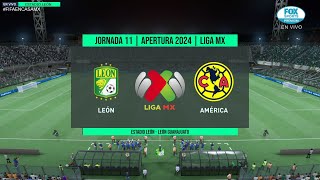 León vs América  Jornada 11 LIGA BBVA MX  Apertura 2024 FIFA22 [upl. by Reitrac749]