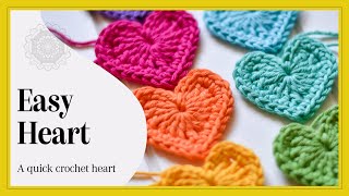 Crochet Easy Crochet Heart Tutorial  The Loopy Stitch [upl. by Scharf747]