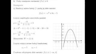 Naszkicuj wykres funkcji kwadratowej i podaj rozwiązanie nierówności [upl. by Gnot]