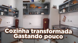 DIY Transformação da cozinha alugada reaproveitando porta e gaveta de guarda roupa [upl. by Steven]