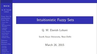 Intuitionistic Fuzzy Sets [upl. by Turpin]