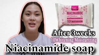 AFTER 3WEEKS REVIEW BMRS NIACINAMIDE SOAP 10xWHITENINGMOISTURIZING [upl. by Ahsile]