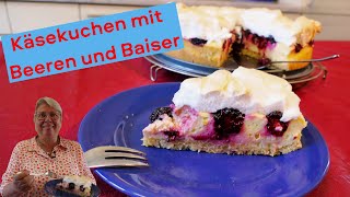 Schneller BrombeerKäsekuchen mit Baiser  fruchtiglecker mit Gelinggarantie [upl. by Hazeefah976]