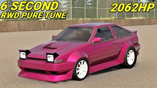 TOYOTA TRUENO SPRINTER AE86 DRAG TUNE  2062HP 1822NM  CAR PARKING MULTIPLAYER 2 [upl. by Naesyar]