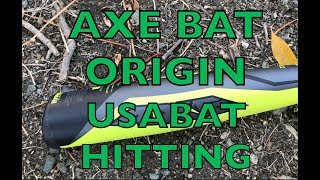 Hitting with AXEbat ORIGIN USABat 2018 Youth Baseball 2 58quot Bat [upl. by Ives]