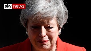 Theresa May in tears as she announces resignation [upl. by Ellednahs546]