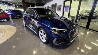 Audi A3 Sportback S line 30 TFSI 110 PS S tronic finished in Navarra Blue having covered 31322 miles [upl. by Hornstein]