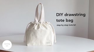 DIY drawstring tote bag  How to make a drawstring tote bag [upl. by Kovar]