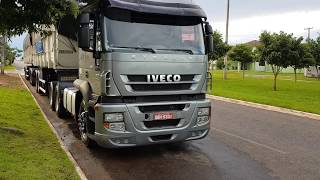 Iveco Stralis Eurotronic 480 com 9 eixo rodotrem caçamba basculante Randon [upl. by Kaehpos]