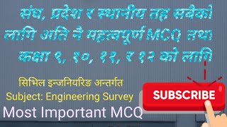 Part 1 Most important MCQ  civil engineering surveying  PSC  ppsc [upl. by Sieracki]