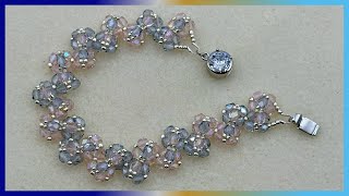 Diagonal Right Angle Weave Bracelet Tutorial [upl. by Boorman]