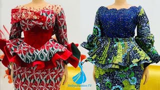 Beautiful Ankara Wax Print Dress For Ladies Ankara Skirt amp Blouse Styles Lace Styles Loincloth [upl. by Aldin642]