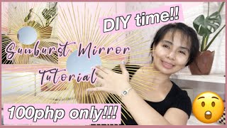 DIY Sunburst Mirror Tutorial 100php lang😲😲😲Kim Tadeo [upl. by Nauqel]