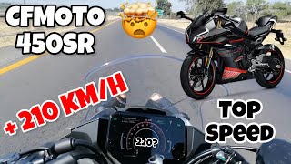 CFMOTO 450SR TOP SPEED  🤯  210 KMH  ADIOS JAPONESAS [upl. by Jamil]