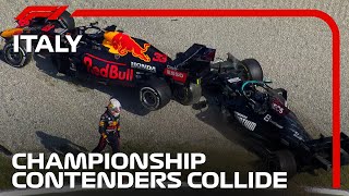 Verstappen amp Hamilton Clash at Monza  2021 Italian Grand Prix [upl. by Eidak910]