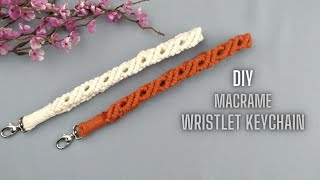 DIY Macrame Wristlet Keychain  Easy Tutorial for Beginners [upl. by Dressler]