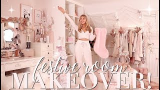 FESTIVE ROOM MAKEOVER Girly Christmas Decor  Freddy My Love [upl. by Aniham]