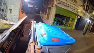 POV ASMR style video in a dustcartgarbage truck collecting wastegarbage recycling in London early [upl. by Halullat81]