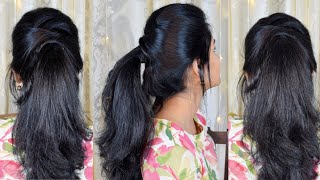 High Puff Sleek PONYTAIL  Ponytail Hairstyle  High Ponytail for Work College or Party [upl. by Mettah]