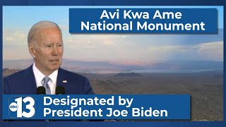 More than 500000 acres for Avi Kwa Ame National Monument designated by President Joe Biden [upl. by Ettenoitna43]