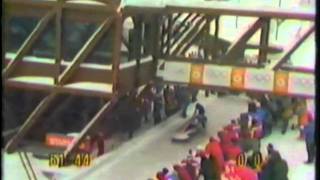 1984 Winter Olympics  Twoman Bobsled 3rd Run  Part 1 [upl. by Naerad]