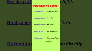 Phrase of Fight english shorts fighting phrases learning [upl. by Alliuqaj]