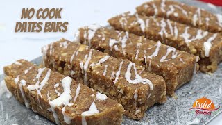 No Cook Healthy Dates Bars Recipe by TastedRecipes [upl. by Leummas]