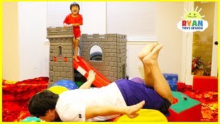 The Floor is Lava Challenge Pretend Playtime with Ryan ToysReview [upl. by Ardnahc]