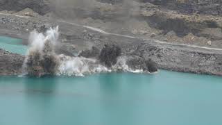 Controlled Blasting  Blast at Limestone Mining Slow Motion Video [upl. by Oyr]