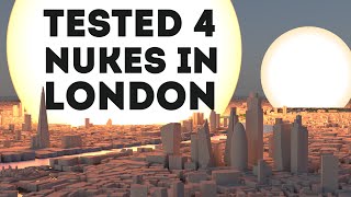 Simulation of various nuclear explosions in LONDON [upl. by Hurst]