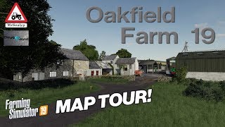 OAKFIELD FARM 19 MAP TOUR Farming Simulator 19 PS4 New FS19 Mod Map [upl. by Ateuqal]