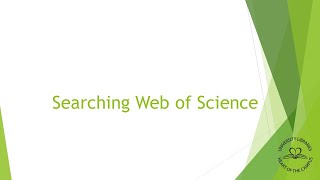 How to Search Article Databases Web of Science Example [upl. by Marlette]