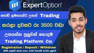 ඕනම කෙනෙක්ට Phone එකෙන්ම කරන්න පුලුවන් I Expert Option Sinhala 2024 Registration Trading Full Review [upl. by Isabella38]