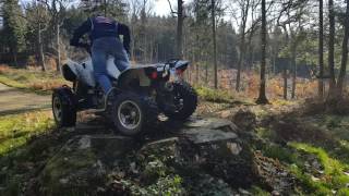 Franchissement en quad sur une souche Kymco maxxer 450i 4x4 débutant [upl. by Hoon]