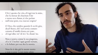 Cavalcanti Chi è questa che vèn chognom la mira Stilnovo riassunto analisi spiegazione lettura [upl. by Myrtice]