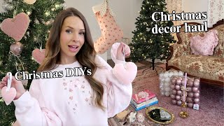 Trying Pinterest Christmas Sewing Projects Christmas decor haul Putting up the tree PINKMAS [upl. by Harts]