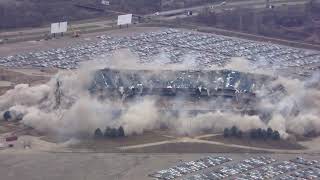 Watch as crews successfully implode the Pontiac Silverdome [upl. by Lleval]