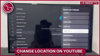 LG Smart TV How To Change Location On YouTube [upl. by Laurena]