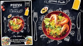 Restaurant Flyer Design  Photoshop Tutorial [upl. by Leizar]