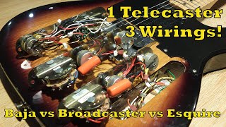 Baja Telecaster vs Broadcaster vs Esquire all Wirings in one Guitar [upl. by Aitekram]