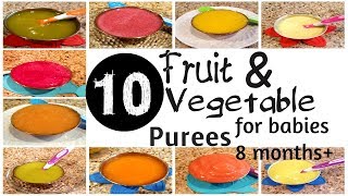 10 Fruit and vegetable Purees for 8 Month Baby  Stage 2 Homemade Baby Food [upl. by Patrick]