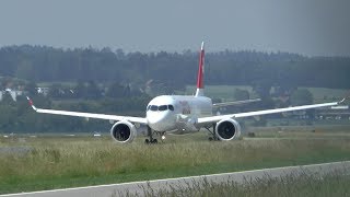 Swiss Airbus A220300 beautiful takeoff at Zurich Airport [upl. by Gerta156]