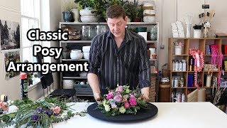 How To Make A Posy Flower Arrangement In Floral Foam [upl. by Ydnem555]