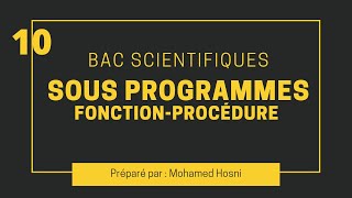 sous programmes fonction  procédure [upl. by Nage]