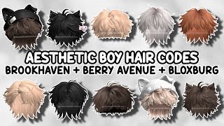 AESTHETIC BOY HAIR CODES FOR BROOKHAVEN 🏡RP BERRY AVENUE amp BLOXBURG 😍✨ [upl. by Aneehsram]